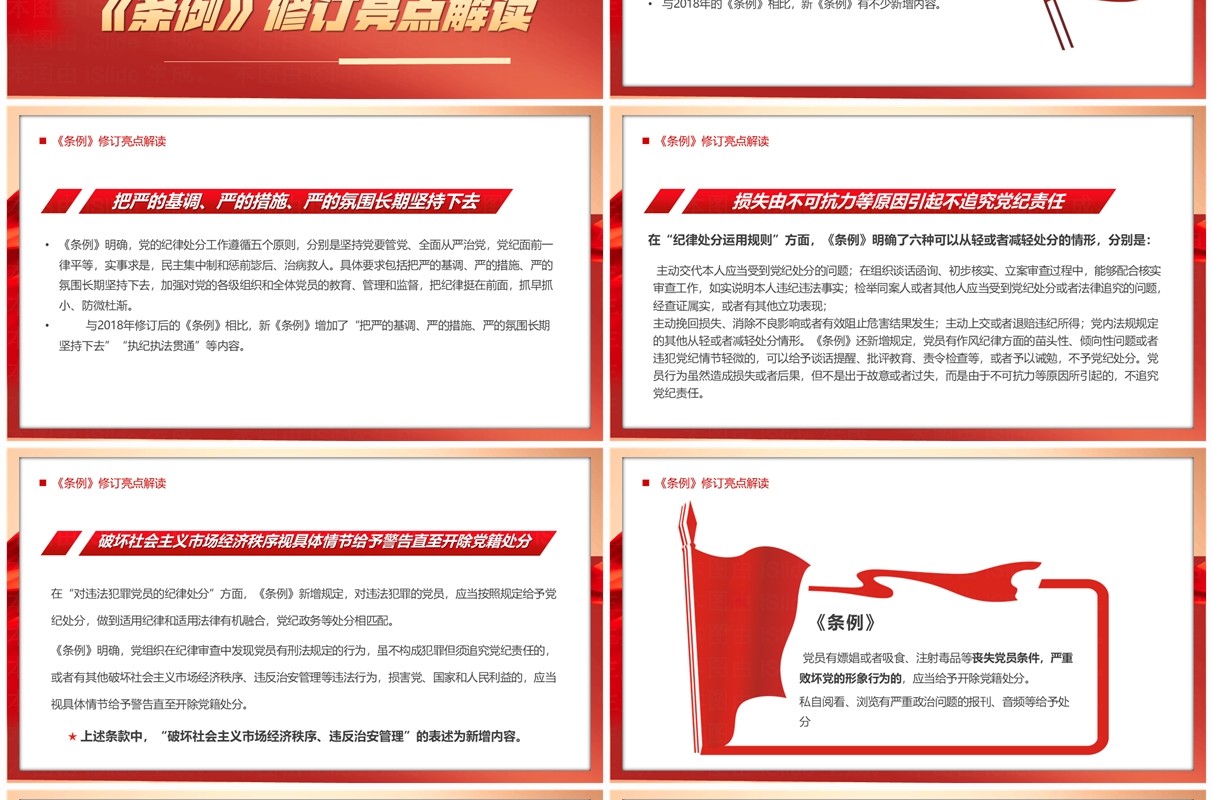 红色党政风中国共产党纪律处分条例PPT模板