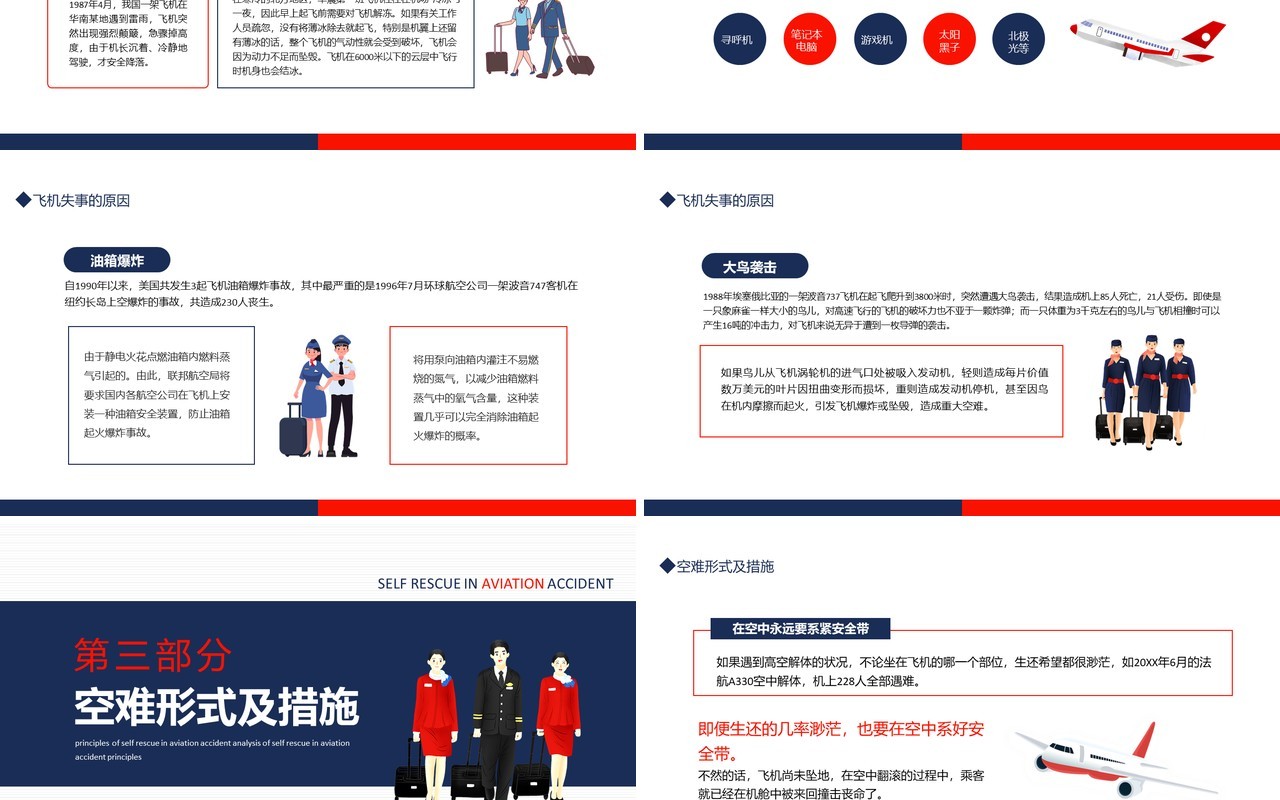 航空事故分析自救的原则动态PPT模板
