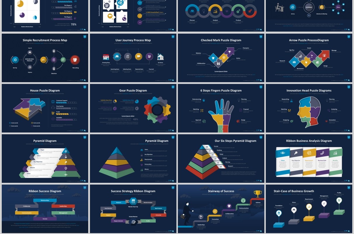 超实用多功能时间轴数据分析信息图表PPT商务模板Arwenn Multipurpose PowerPoint Template