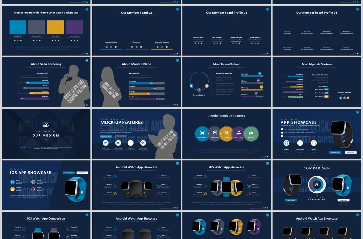 超实用多功能时间轴数据分析信息图表PPT商务模板Arwenn Multipurpose PowerPoint Template