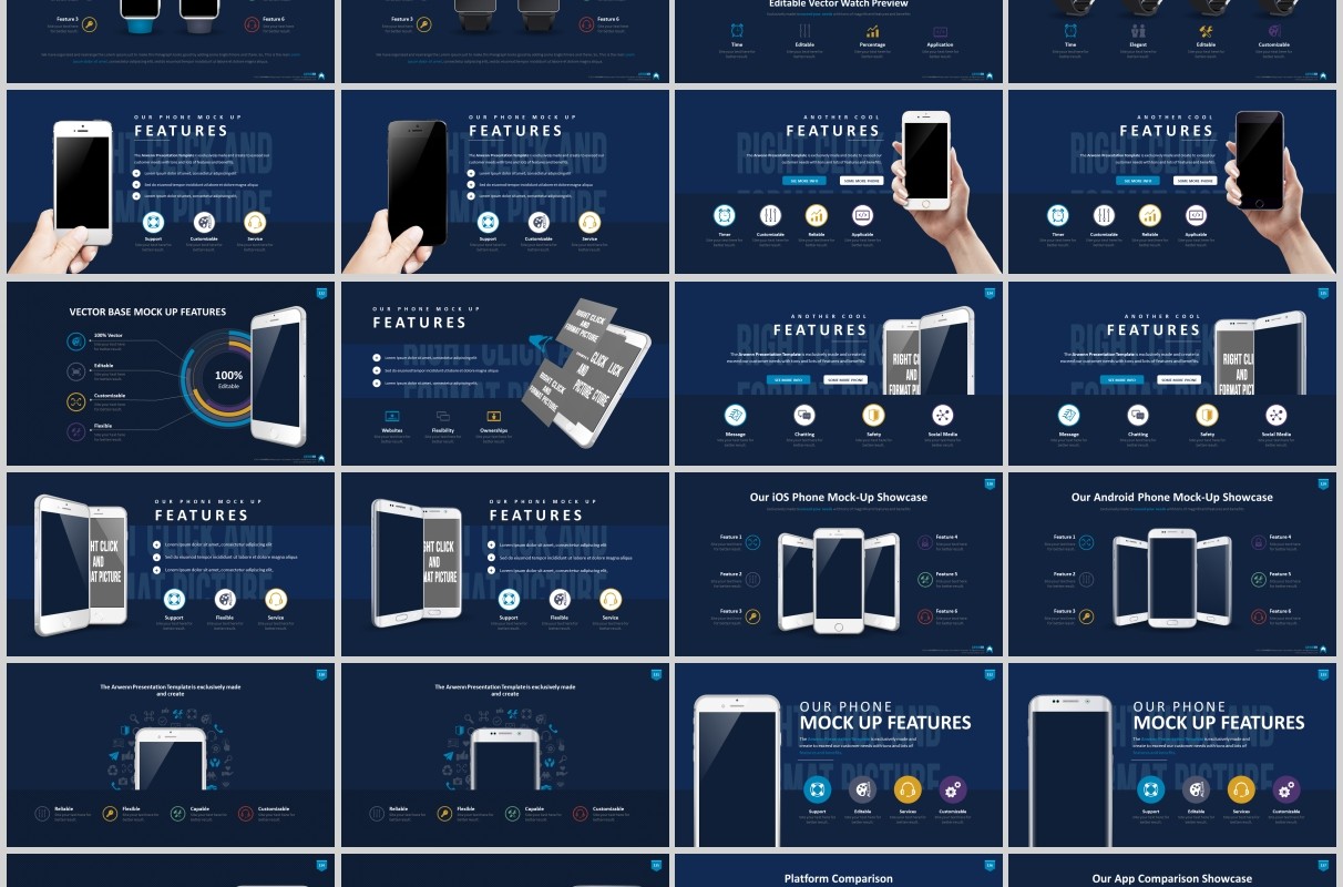 超实用多功能时间轴数据分析信息图表PPT商务模板Arwenn Multipurpose PowerPoint Template