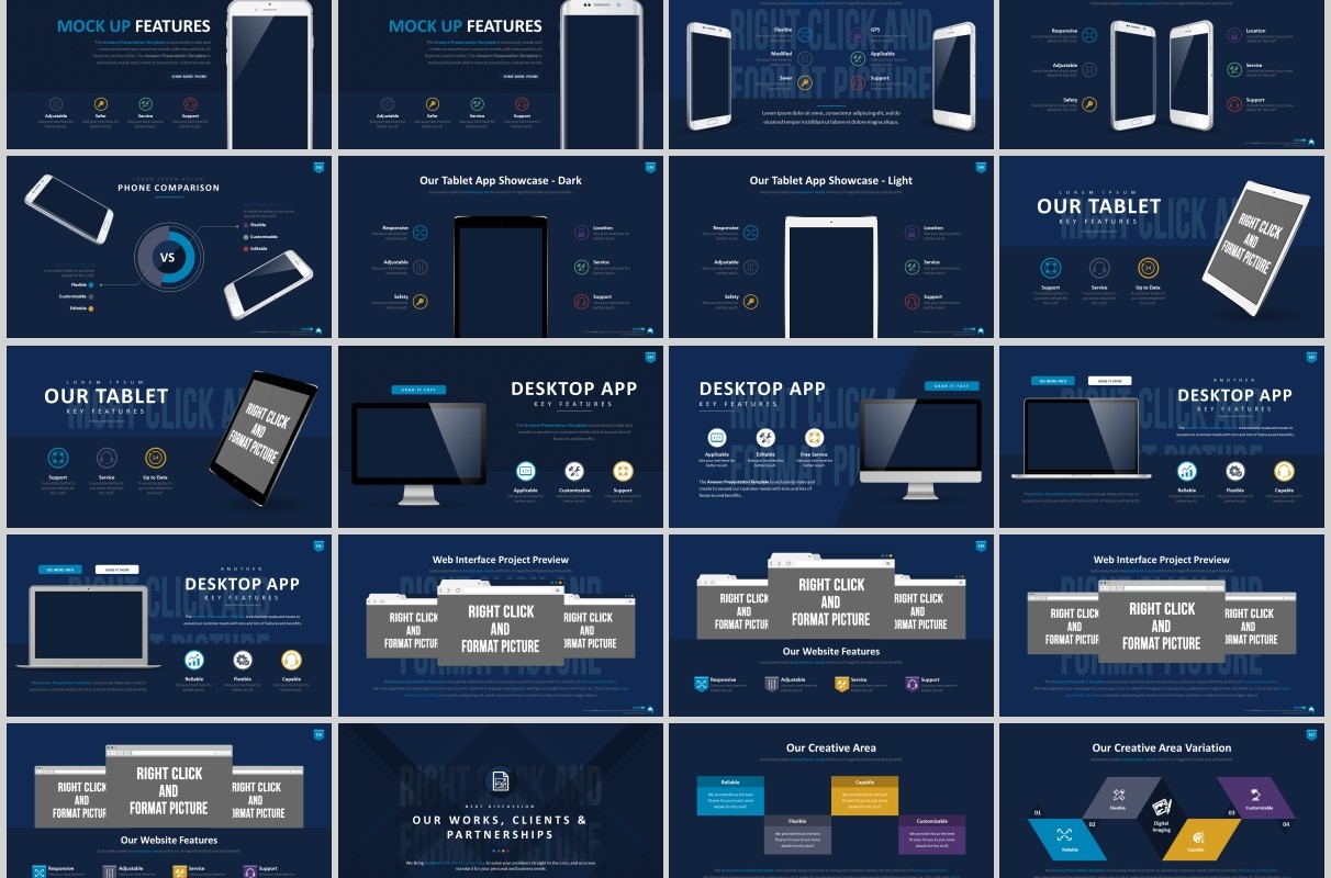 超实用多功能时间轴数据分析信息图表PPT商务模板Arwenn Multipurpose PowerPoint Template