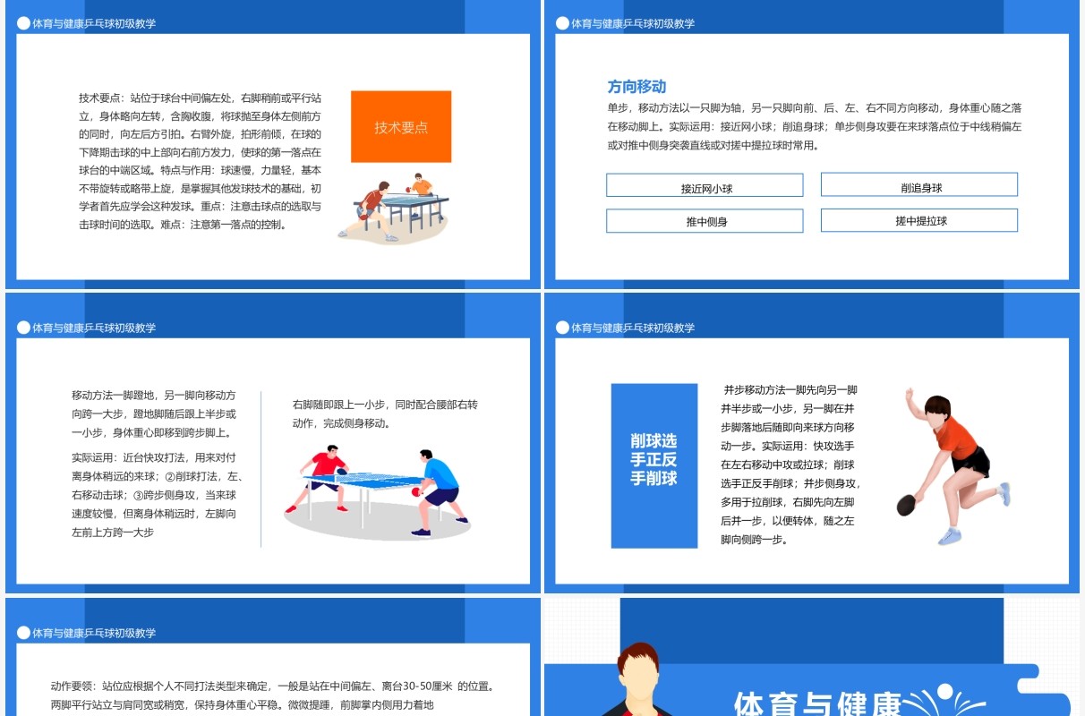 体育与健康乒乓球初级教学动态PPT模板