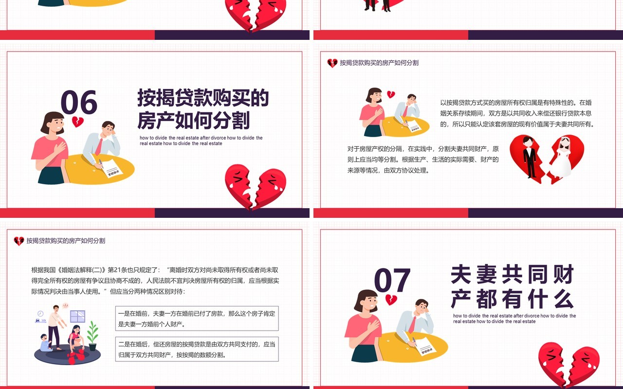 离婚后房产如何分割讲解课件动态PPT模板