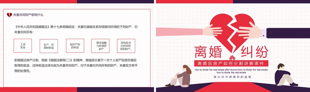离婚后房产如何分割讲解课件动态PPT模板