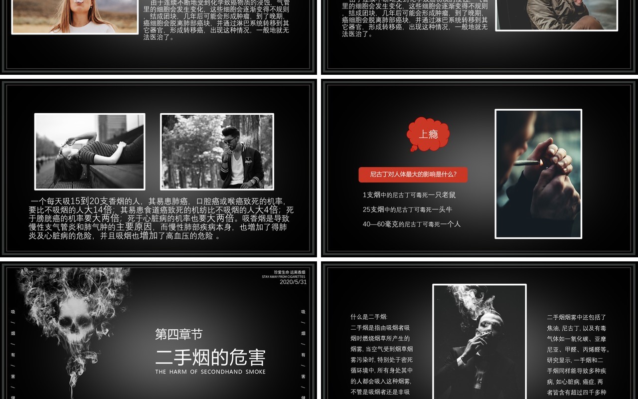 世界无烟日宣传介绍PPT 模板