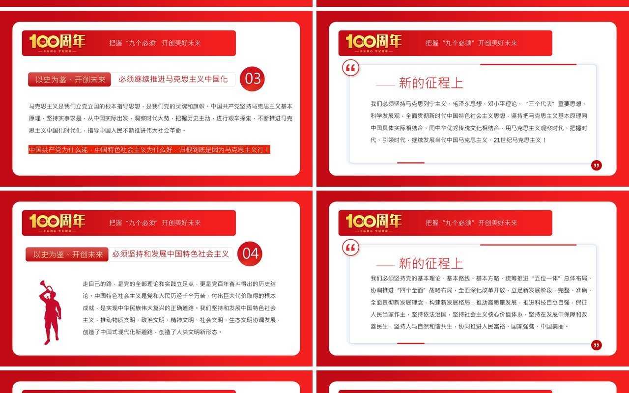 红色党政风庆祝中国共产党成立一百周年大会的总要讲话PPT模板(1)