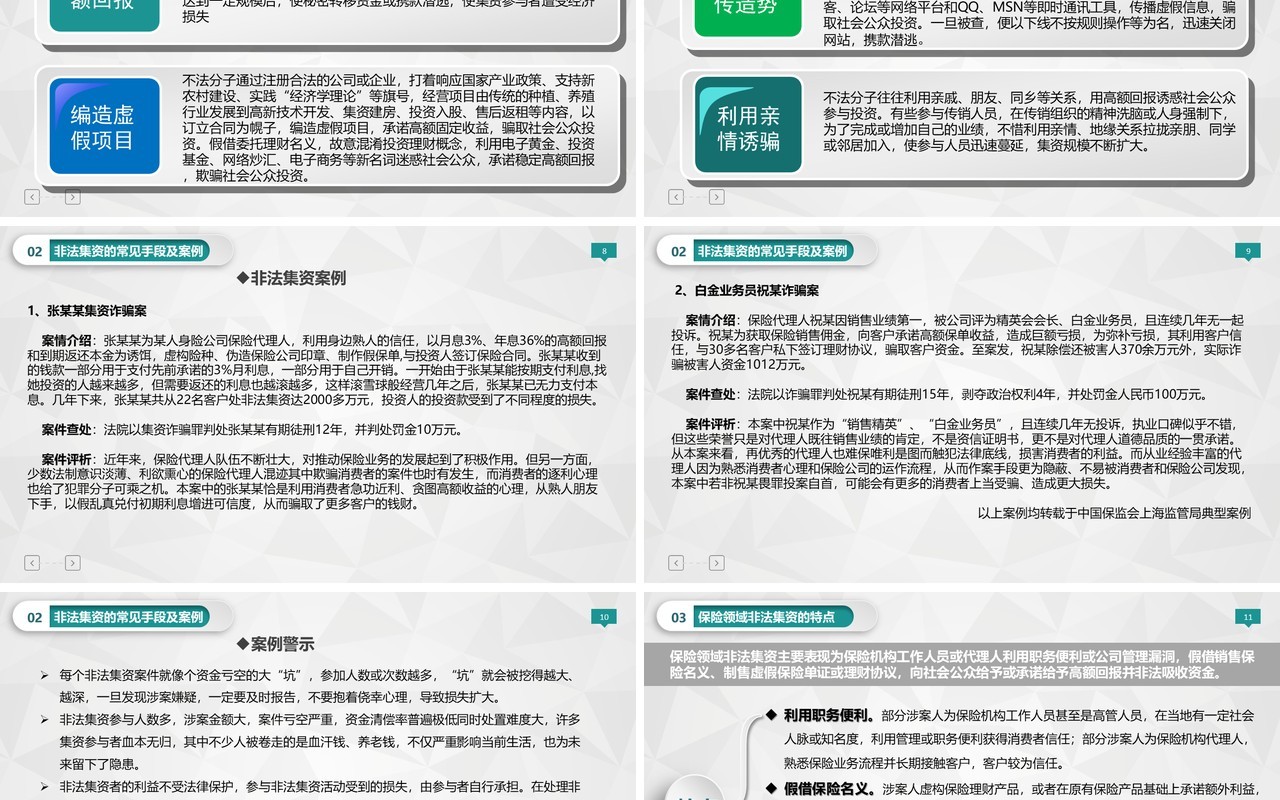 微粒体简约防范非法集资教育宣传培训课件PPT模板