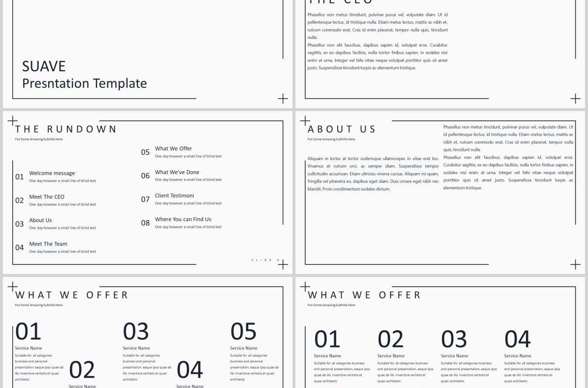 时尚高端图文排版PPT模板版式设计Suave Powerpoint Template