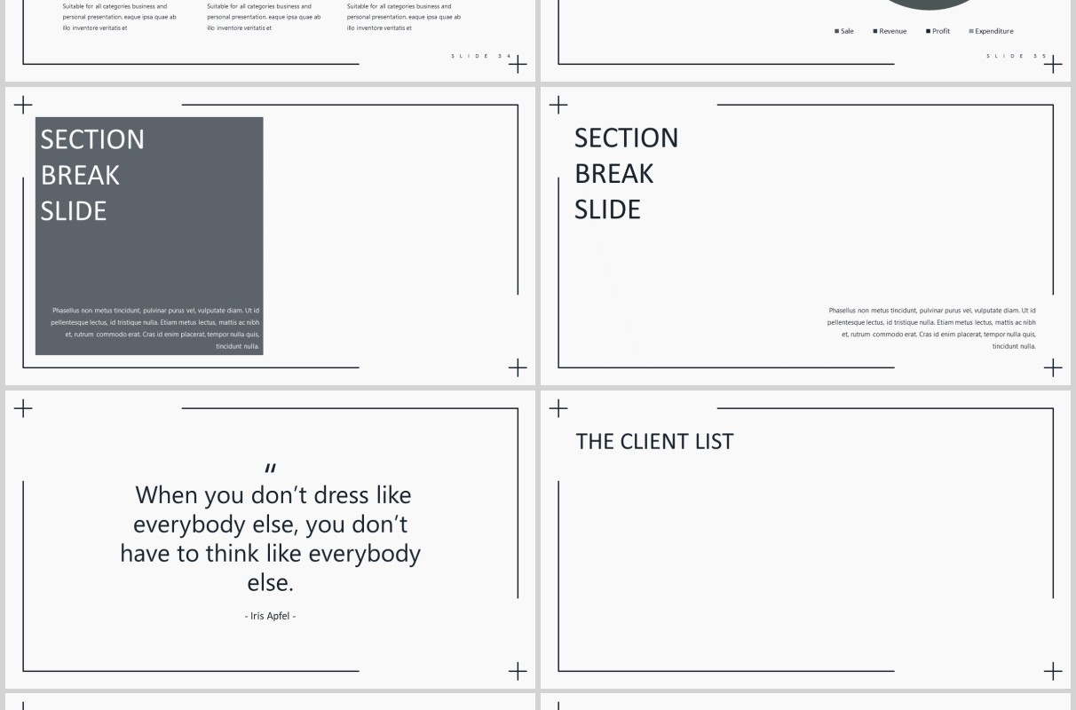 时尚高端图文排版PPT模板版式设计Suave Powerpoint Template