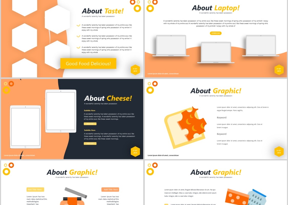 面包甜点美食餐饮PPT模板Cheezy Powerpoint Template