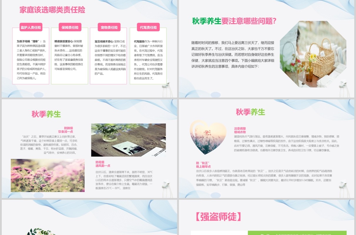 淡雅部门晨会流程早会PPT模板