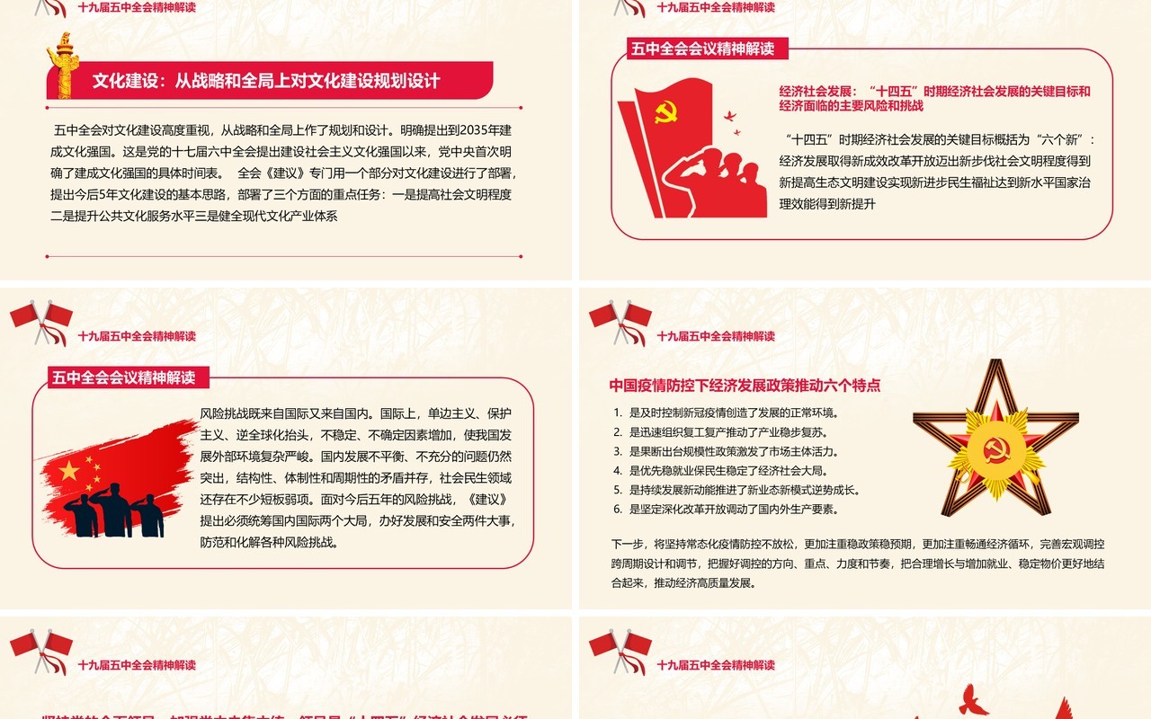 深入学习贯彻党的十九届五中全会会议精神党政党建PPT模板