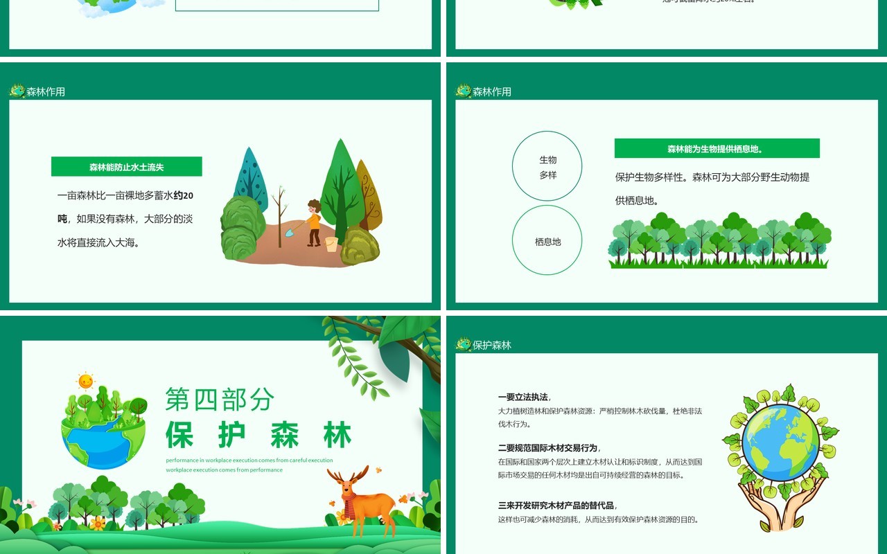 世界森林日保护森林主题班会动态PPT模板
