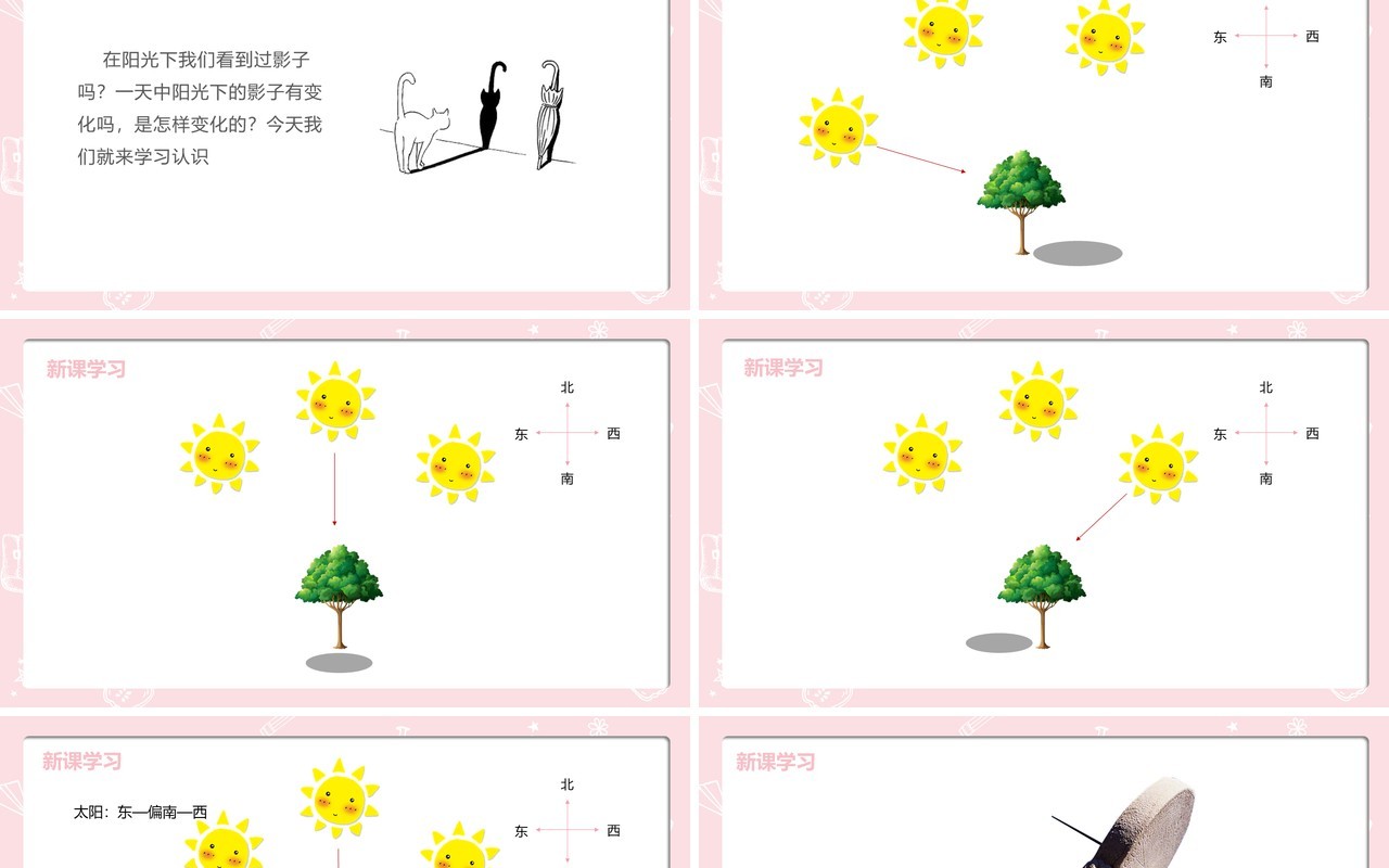 部编版五年级科学上册阳光下的影子PPT模板