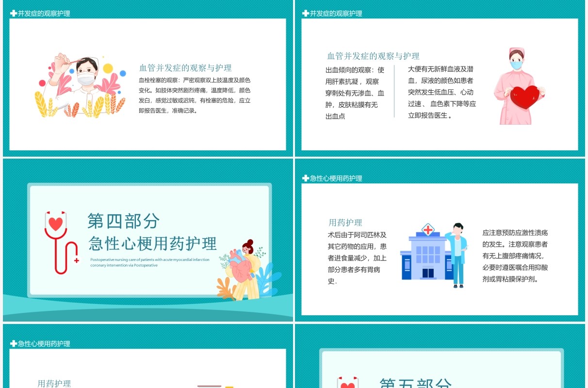 急性心梗病人经桡动脉行PCI的术后护理动态PPT模板