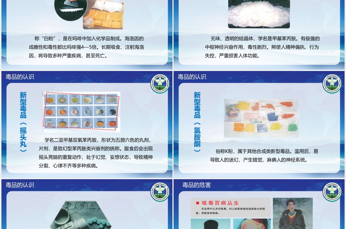 青少年禁毒日知识教育主题课件PPT模板