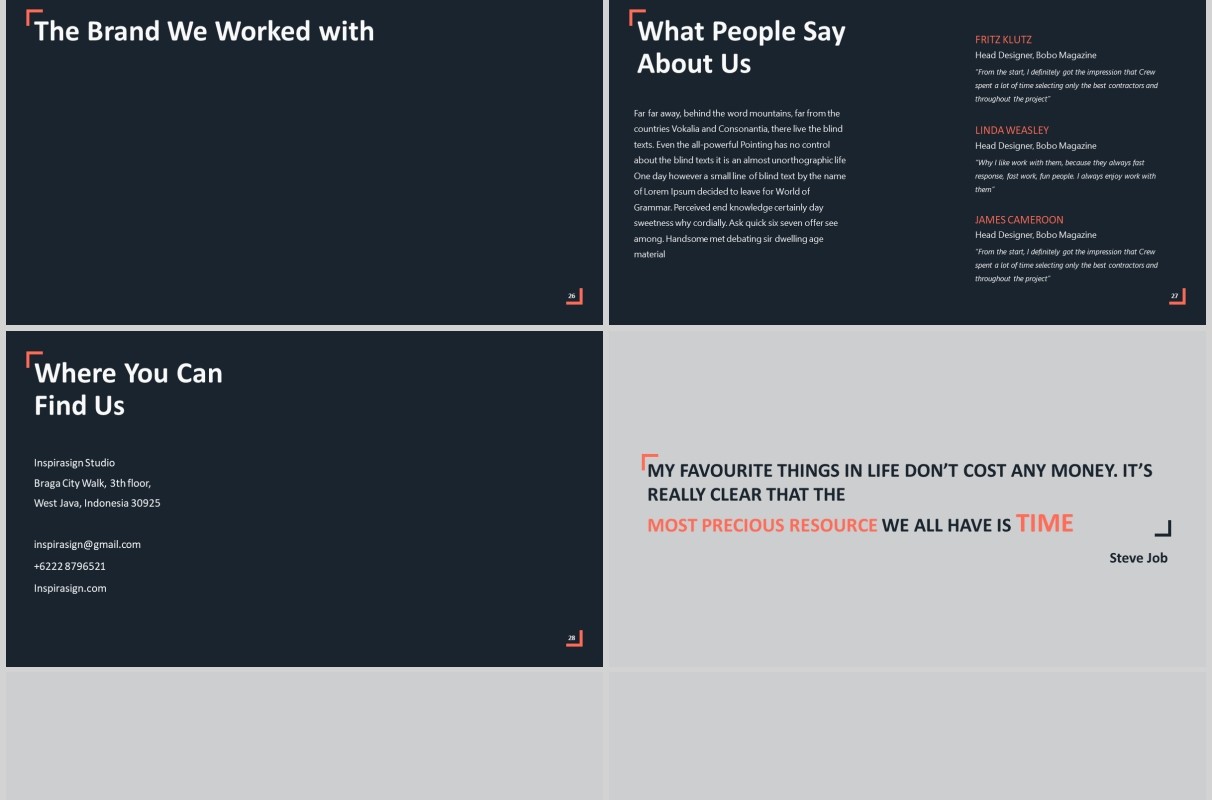 深色高端商务产品项目计划展示公司介绍PPT模板版式设计Corner Powerpoint Template