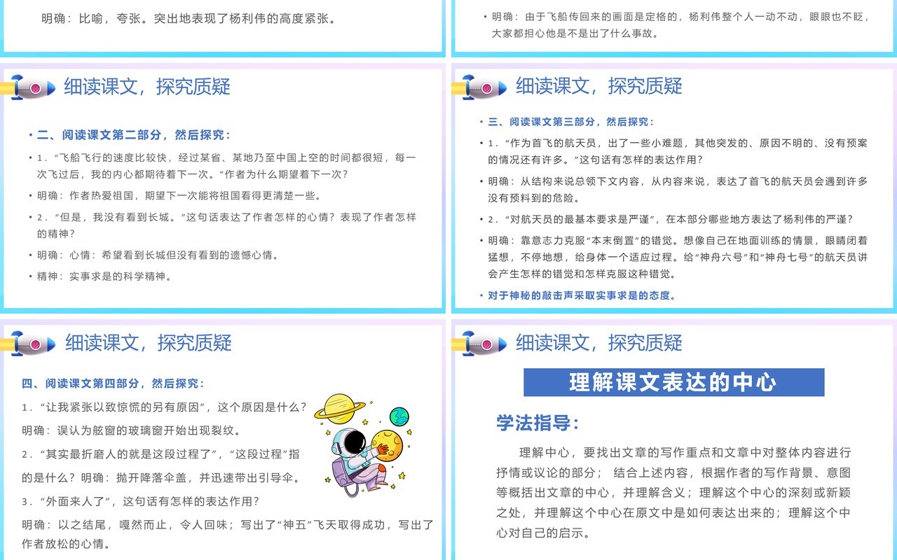 部编版七年级语文下册太空一日课件PPT模板