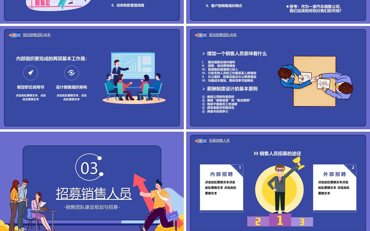 紫色扁平非风销售团队建设规划与招募公司部门工作报告通用PPT模板