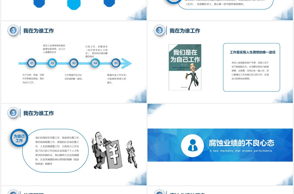 蓝色商务简约销售人员心态培训课件PPT模板