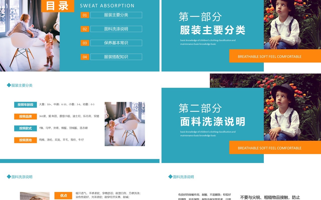 童装分类及搭配保养基本知识动态PPT模板