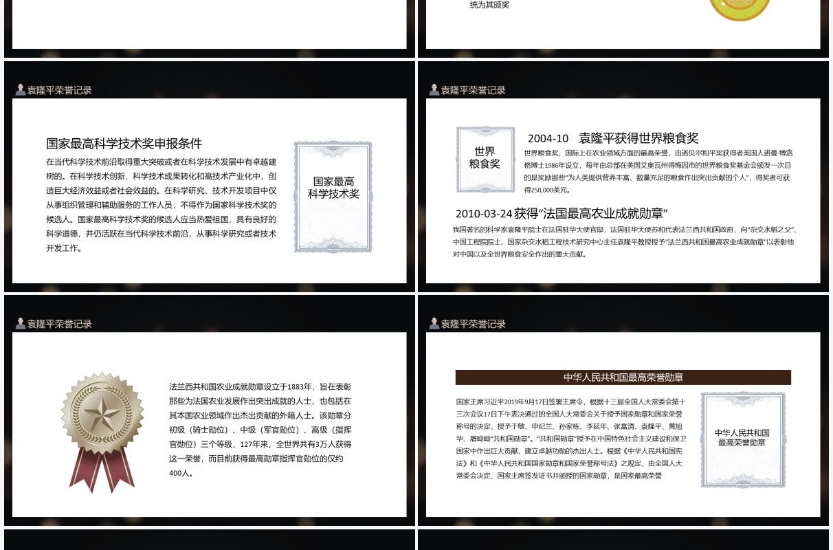 袁隆平禾下乘凉梦不悔是初心中华拓荒人世界杂交水稻之父动态PPT模板