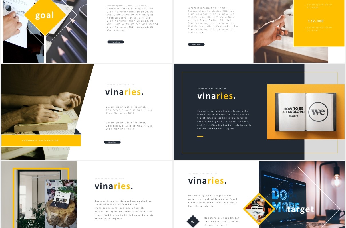 简约公司宣传工作计划报告PPT模板Vinaries Powerpoint Template