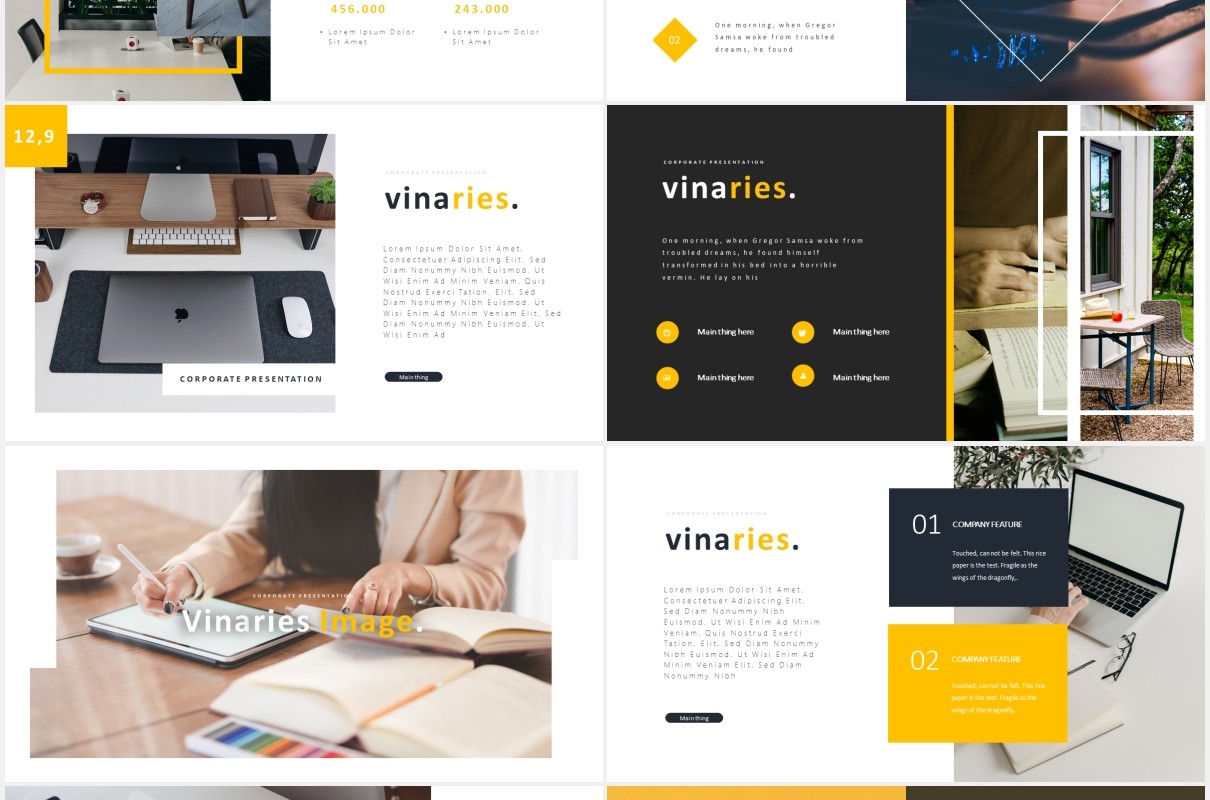 简约公司宣传工作计划报告PPT模板Vinaries Powerpoint Template