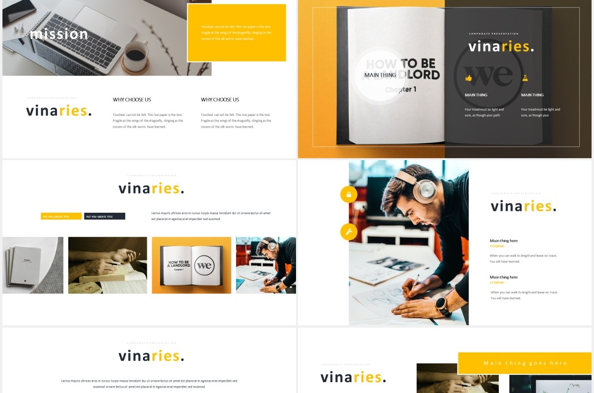 简约公司宣传工作计划报告PPT模板Vinaries Powerpoint Template