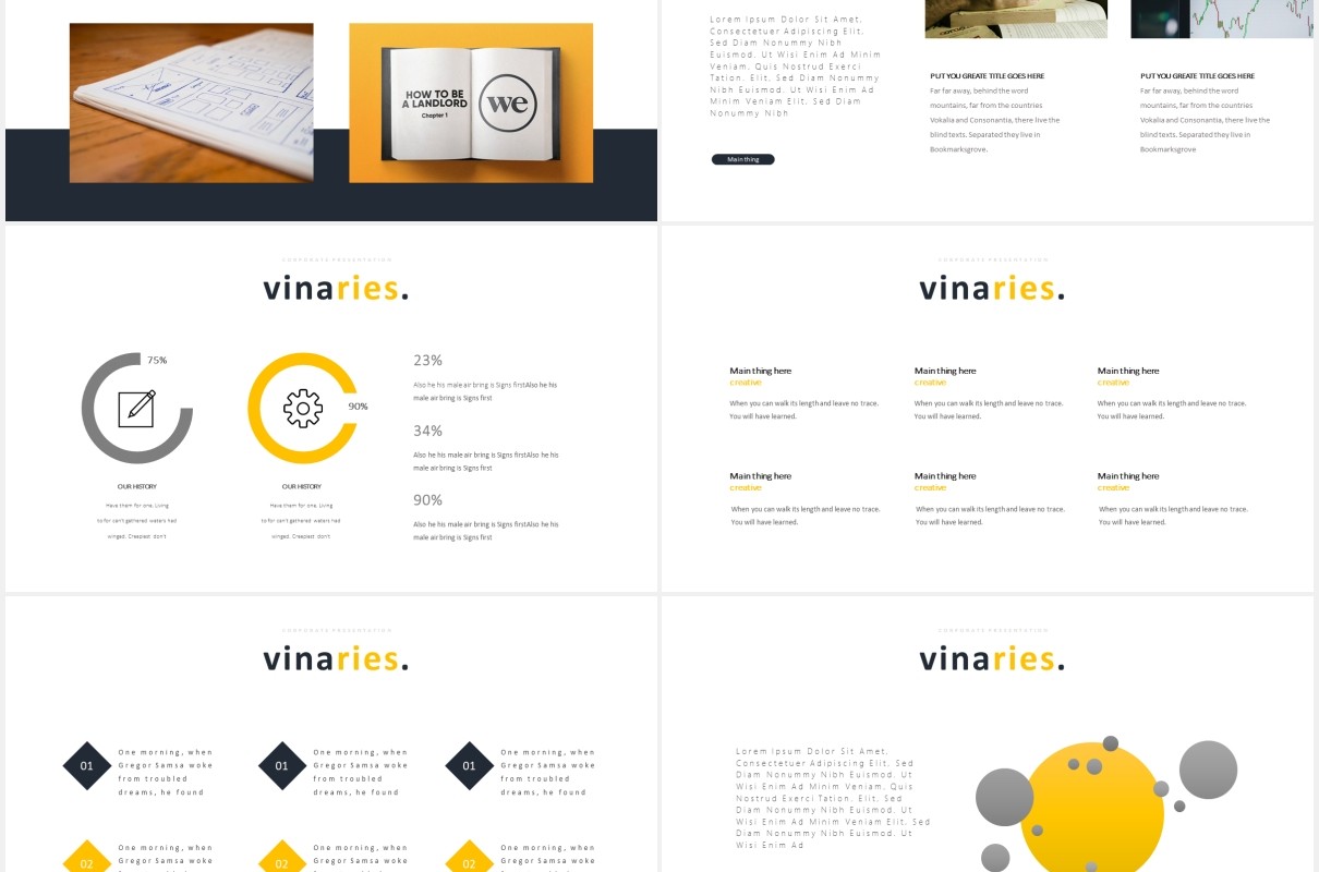 简约公司宣传工作计划报告PPT模板Vinaries Powerpoint Template