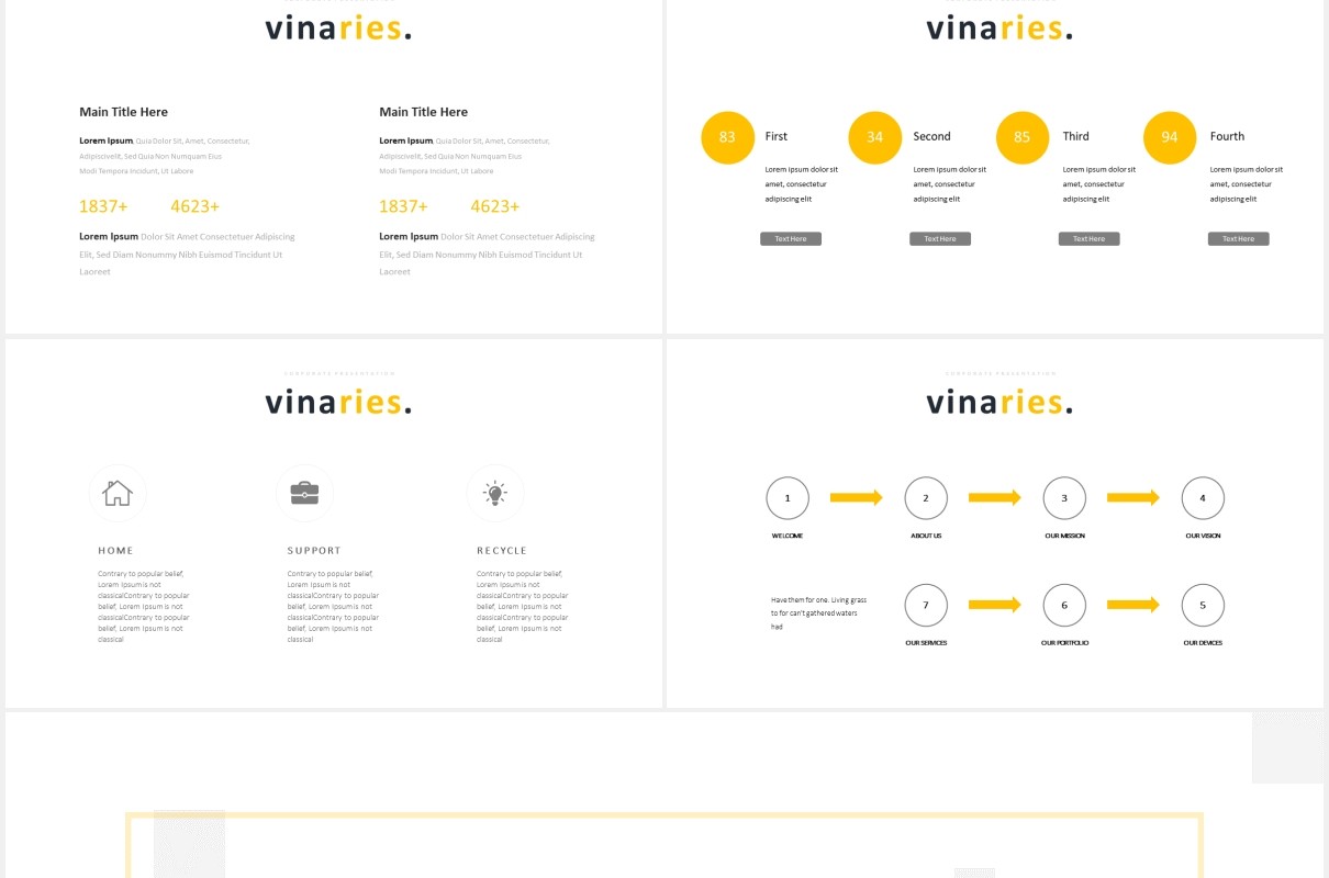 简约公司宣传工作计划报告PPT模板Vinaries Powerpoint Template