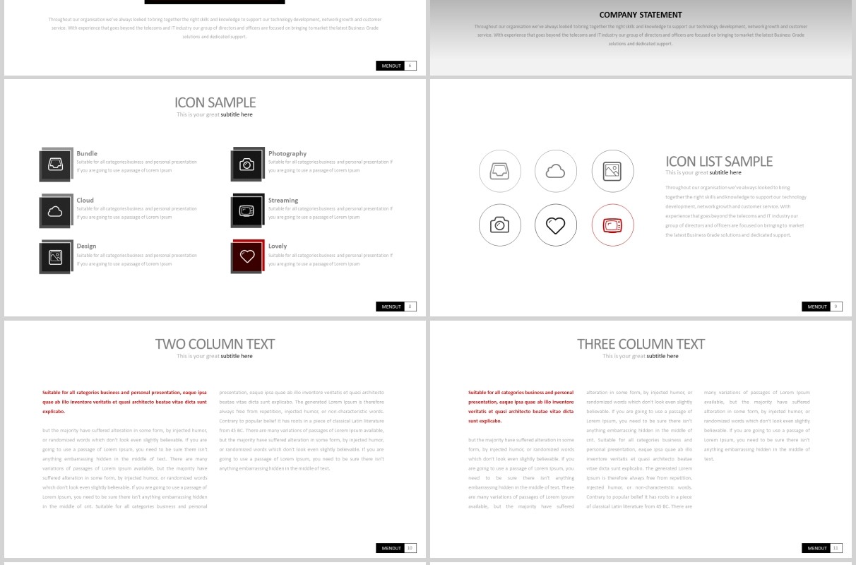 高端商务公司宣传项目介绍PPT图片版式设计模板图表素材Mendut Powerpoint