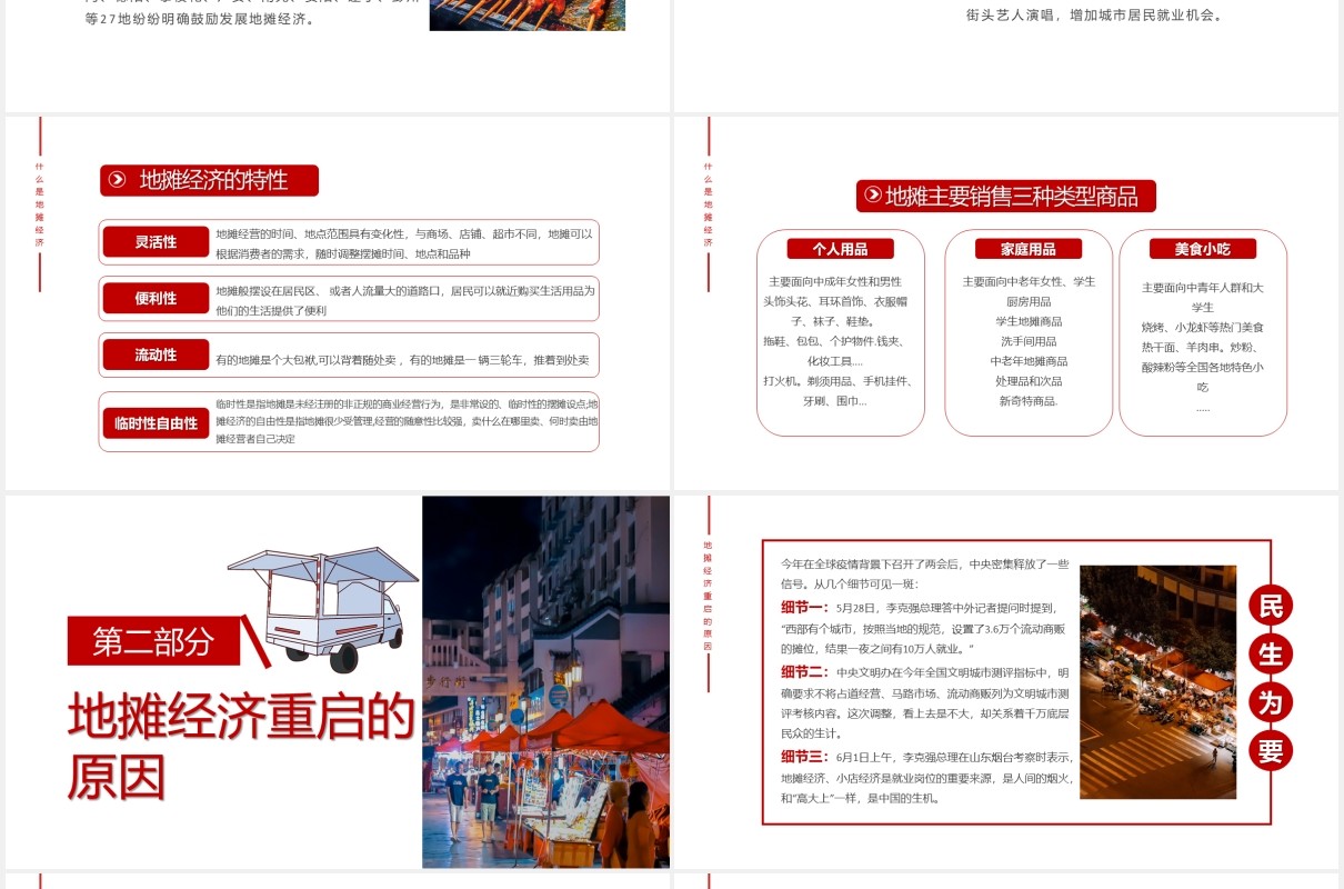 地摊经济宣传介绍PPT模板