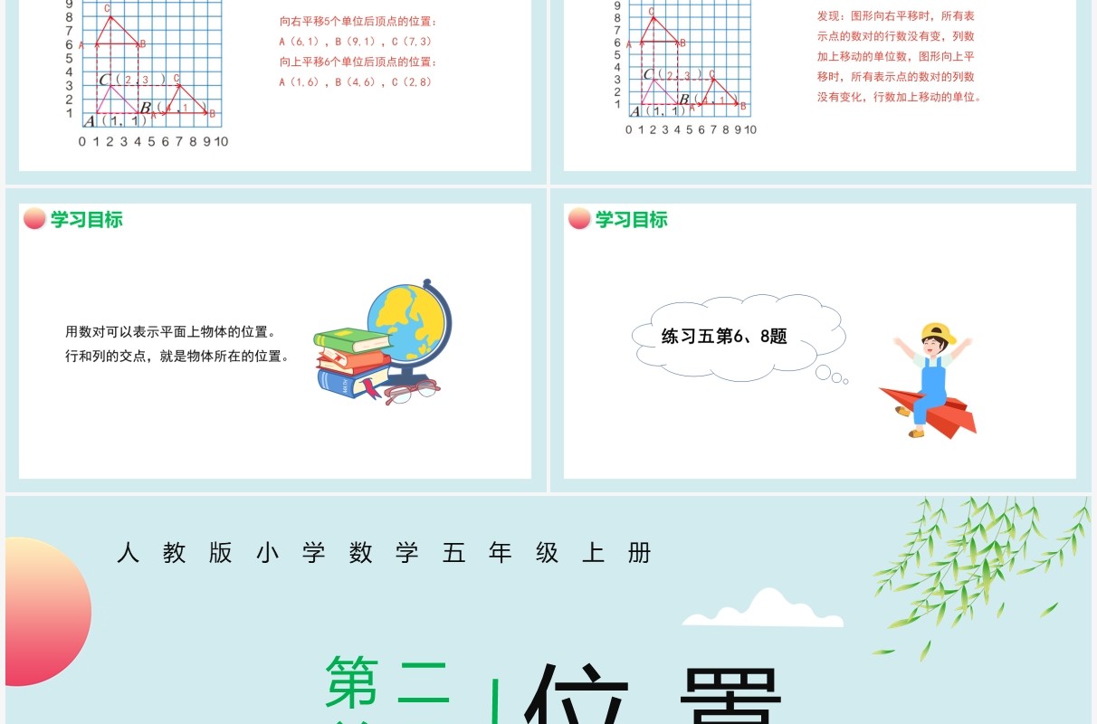 部编版五年级数学上册位置课件PPT模板