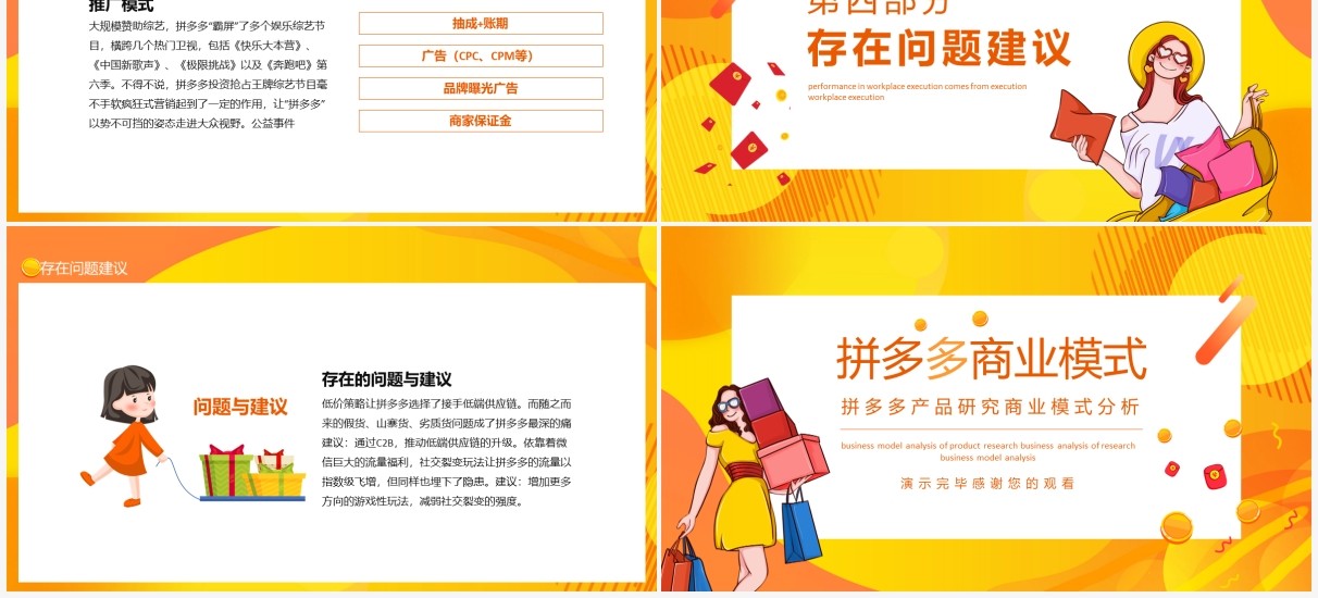 拼多多产品研究商业模式分析动态PPT模板