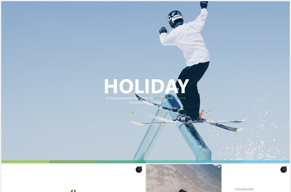 度假旅游工作汇报3D信息图表PPT模板holiday powerpoint