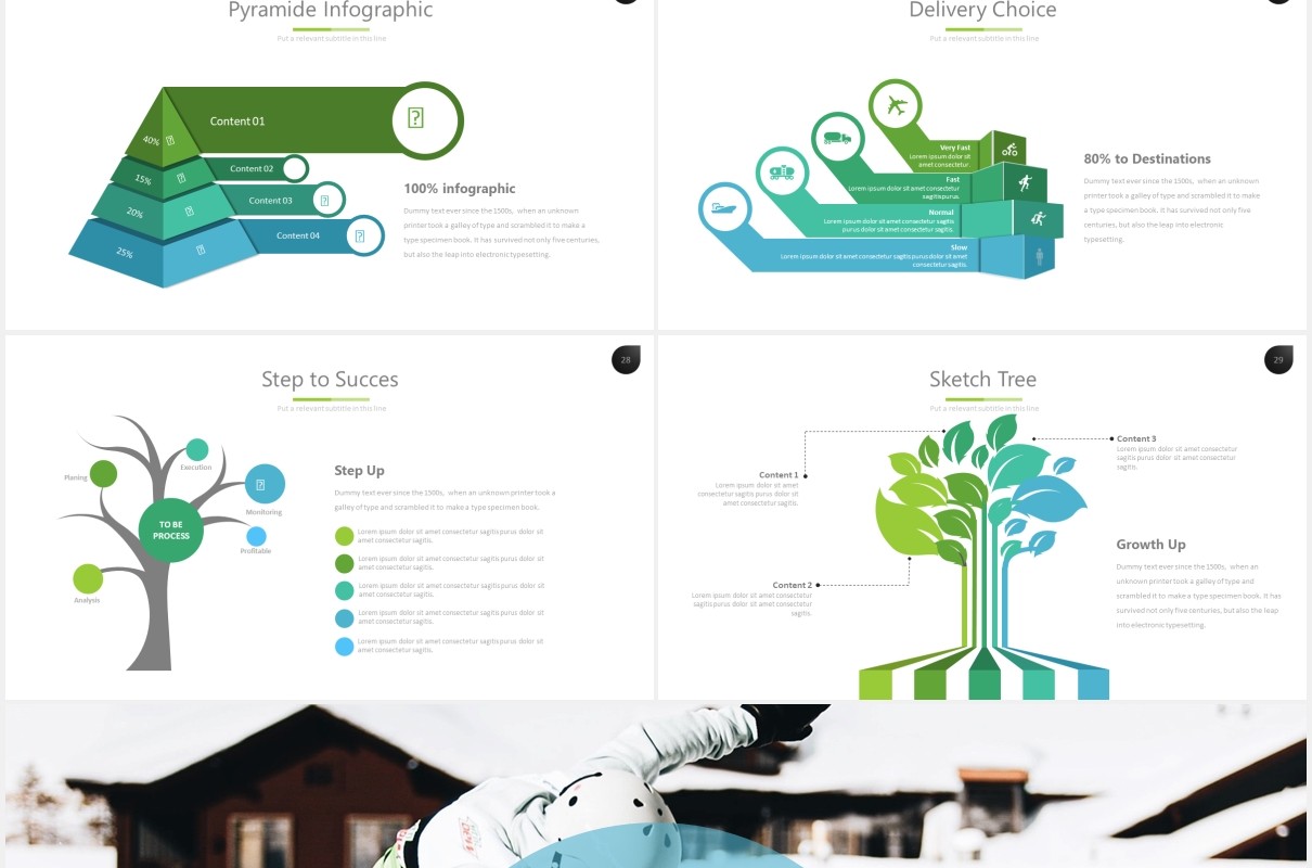 度假旅游工作汇报3D信息图表PPT模板holiday powerpoint