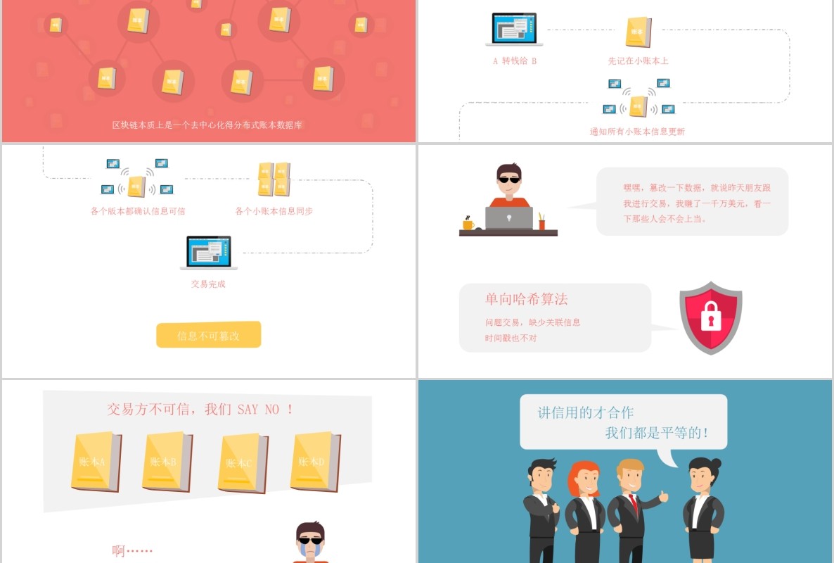 科技创新区块链技术PPT模板51