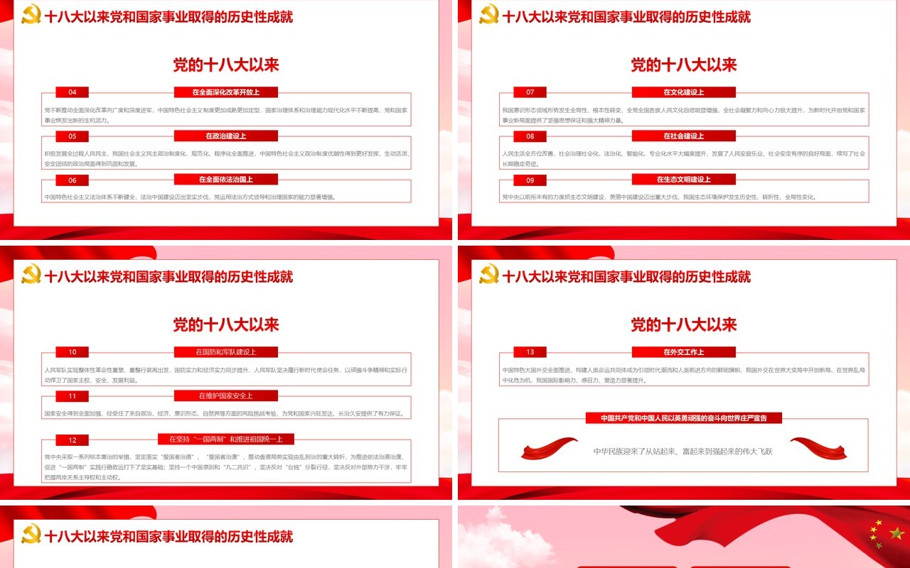 全面学习解读十九届六中全会PPT动态模板