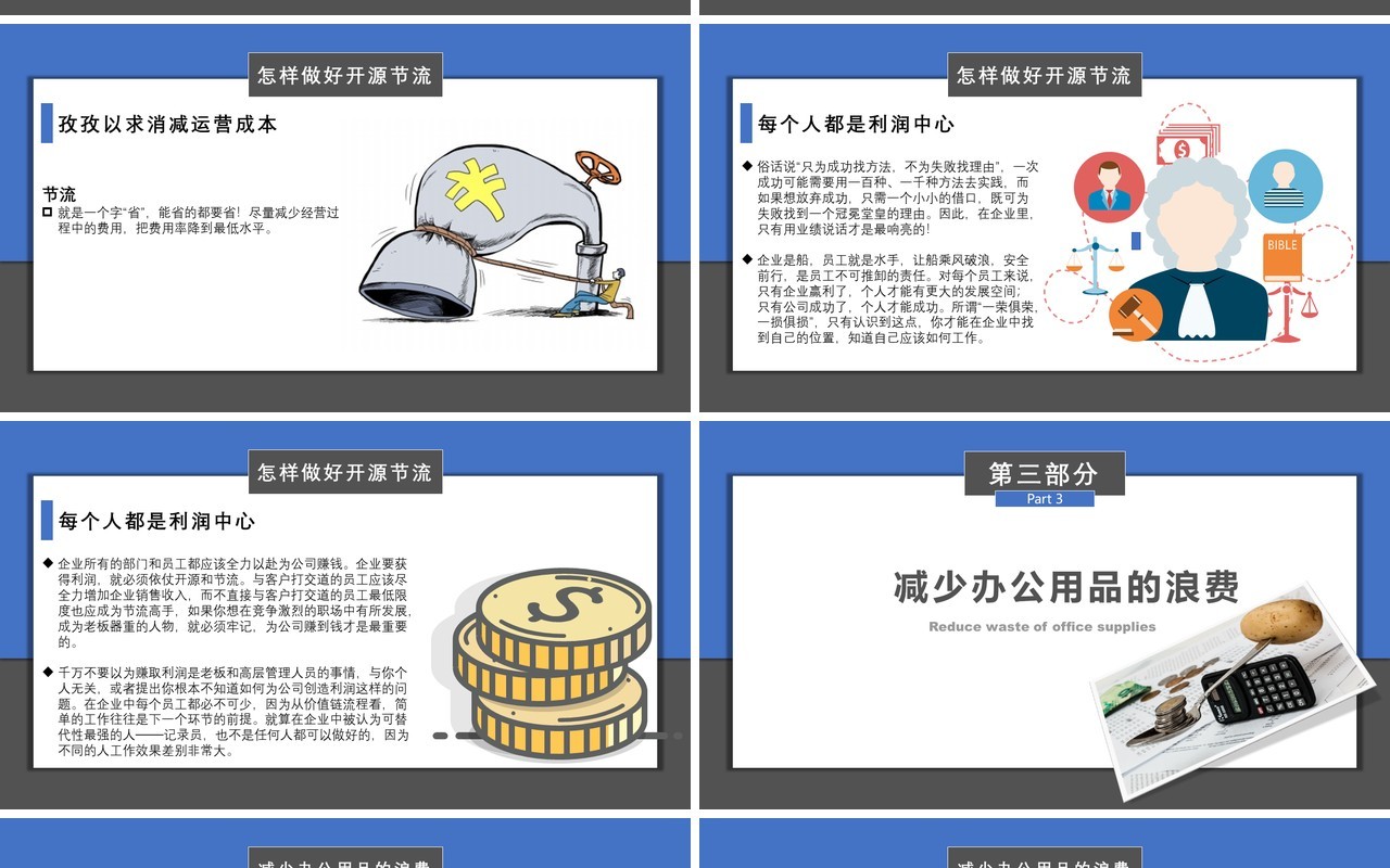 企业开源节流降本增效方案成本管理PPT模板