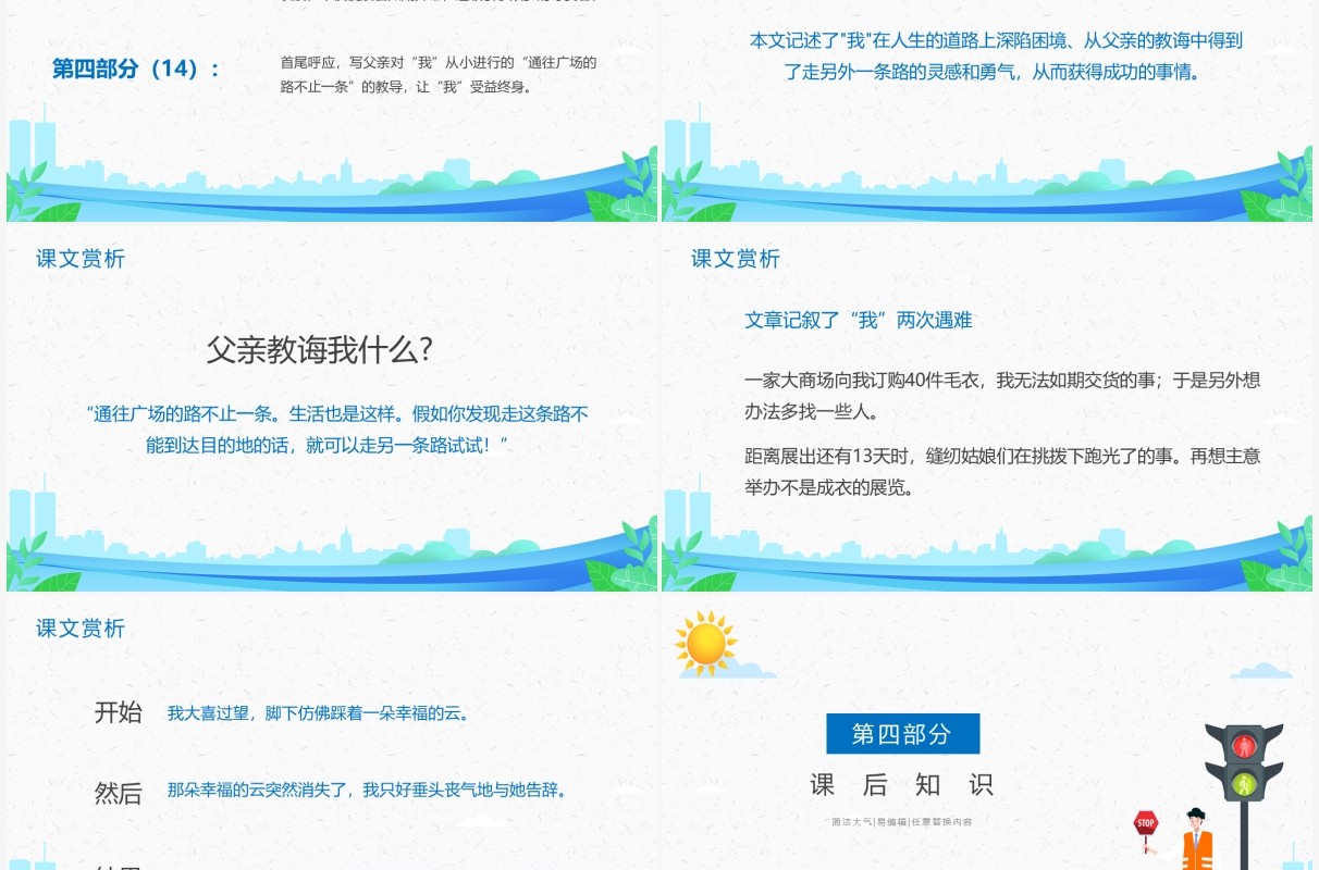 部编版四年级语文下册通往广场的路不止一条课件PPT模板