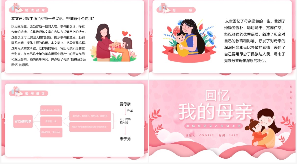 部编版八年级语文上册回忆我的母亲课件PPT模板