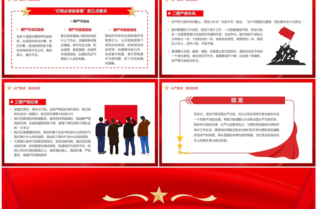 强化纪律意识廉洁履职尽责PPT模板