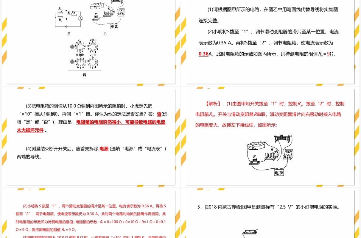 部编版九年级物理全册电阻的测量课件PPT模板