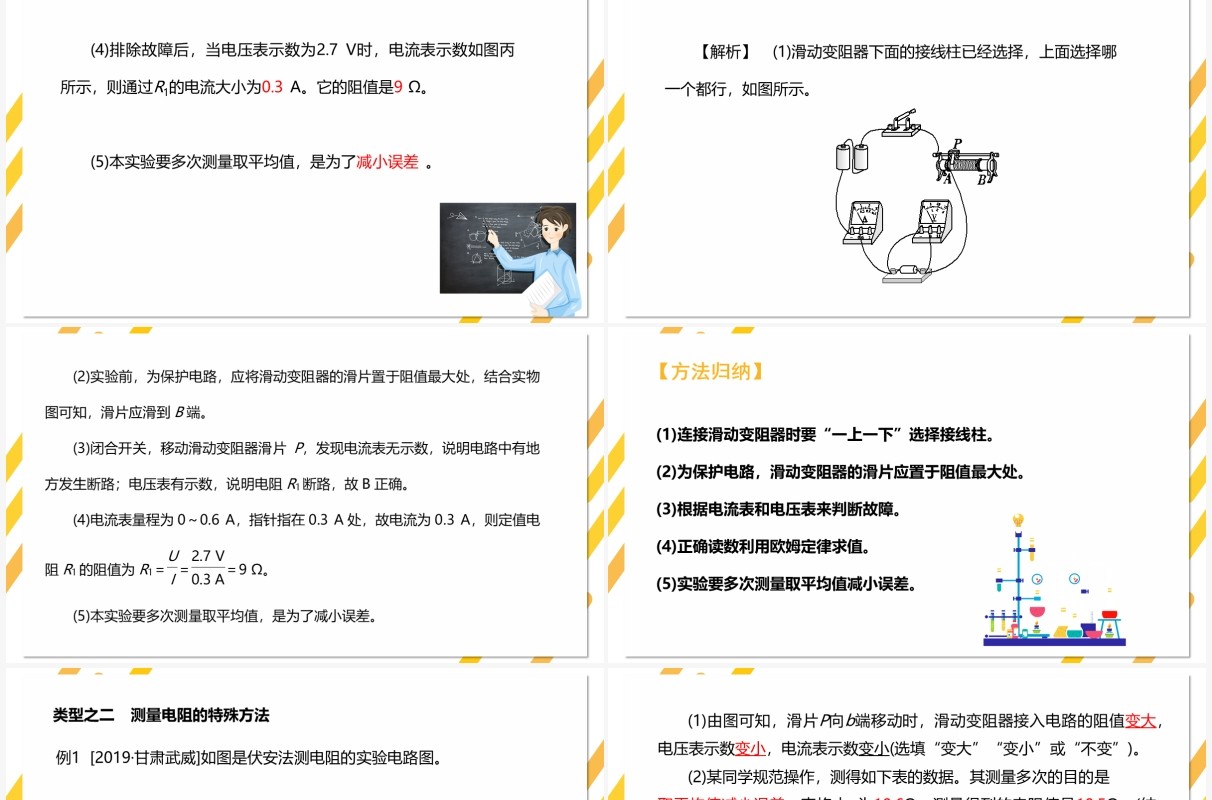 部编版九年级物理全册电阻的测量课件PPT模板