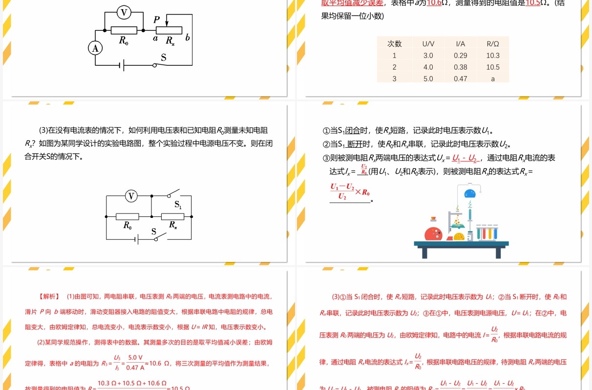 部编版九年级物理全册电阻的测量课件PPT模板