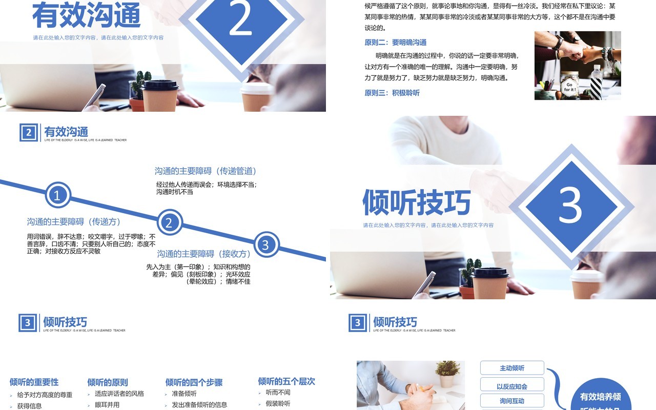 简约商务风企业管理员工有效沟技巧教育培训PPT模板
