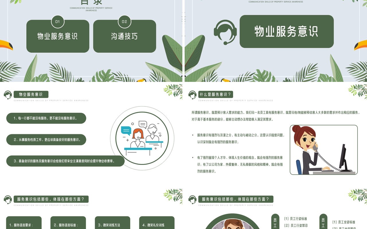 物业服务意识沟通技巧培训PPT模板