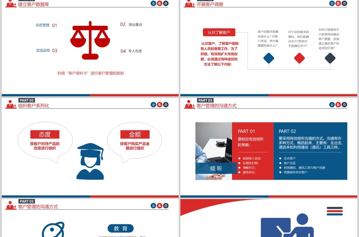 简约企业培训客户管理技巧职场关系PPT模板